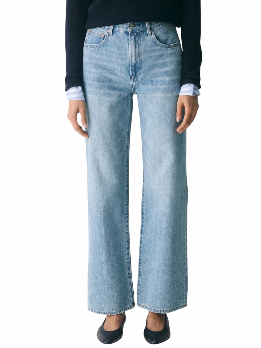 Aritzia Denim Forum Farrah High-Rise Wide Leg Jeans Light Blue Sz 30